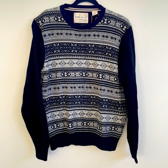 Weatherproof Other - Weatherproof Vintage black fair isle holiday sweater crewneck M